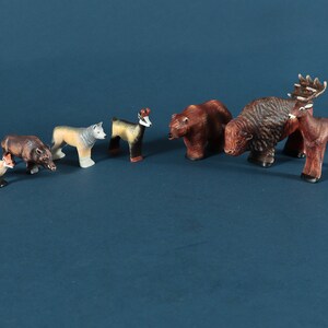 Wooden Woodland Animals Set 7 Beautiful Forest Animals Made of Wood Collectible Woodland Animals Figure Hand Made Wooden Toys image 10