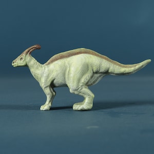 Hand-Painted Ash Wood Parasaurolophus Toy: Montessori Dinosaur
