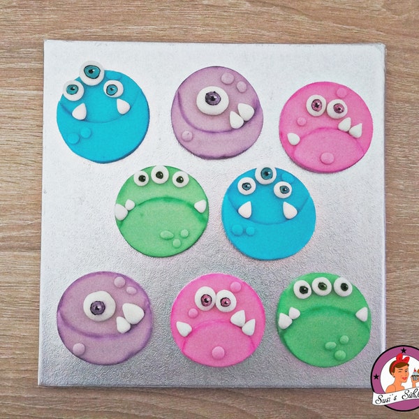 Cake decoration monster fondant birthday kids muffin topper / cupcake topper