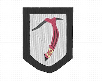 Tomb Raider Inspire Ice Axe Patch Embroidery Design. PES