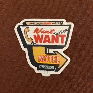 3” want want motel sticker! | maggie rogers | surrender