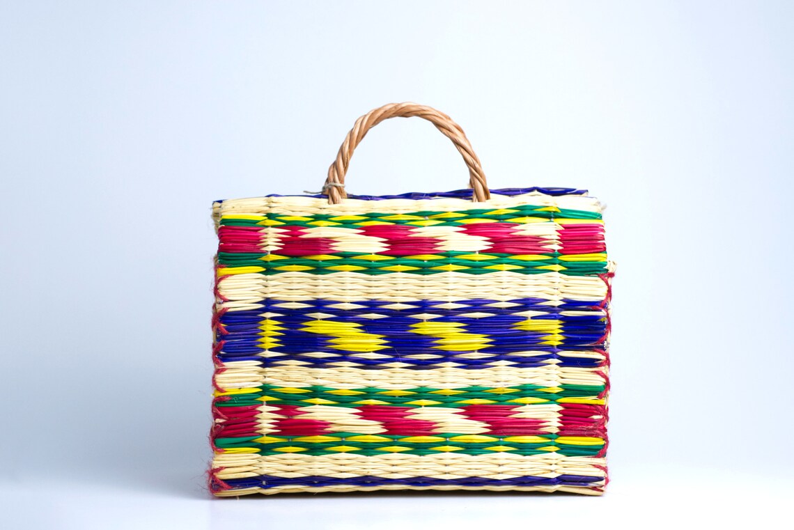 Clarisse Bag Natural Straw Reed Basket Bag Etsy