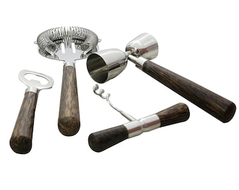 Copper Cocktail Mixing 4pc Set Vintage Bar Tools Accessories Drinks Making Kit