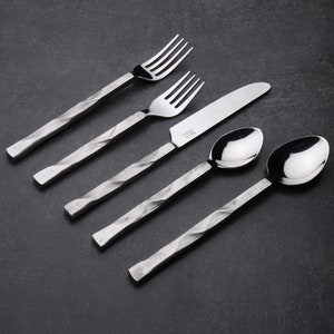 INOX Broacade 5 Pc. Flatware Set Serves 1 Nascent Steel