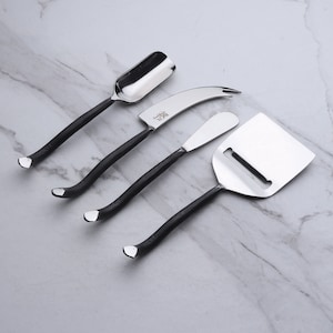 Brindilles Outils à Fromage Noir Brûlé 4 Pc. Ensemble
