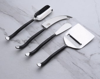 Twig Burnt Black Cheese Tools 4 Pc. Set