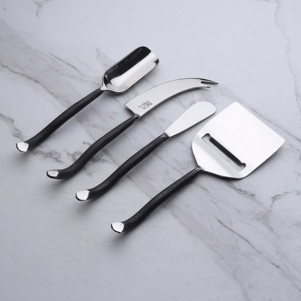 Twig Burnt Black Cheese Tools 4 Pc. Set