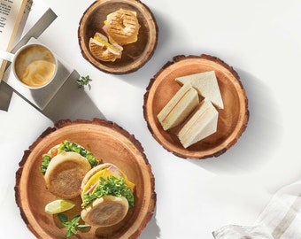 Bois Set of 3 Wood Bark Nut Bowls