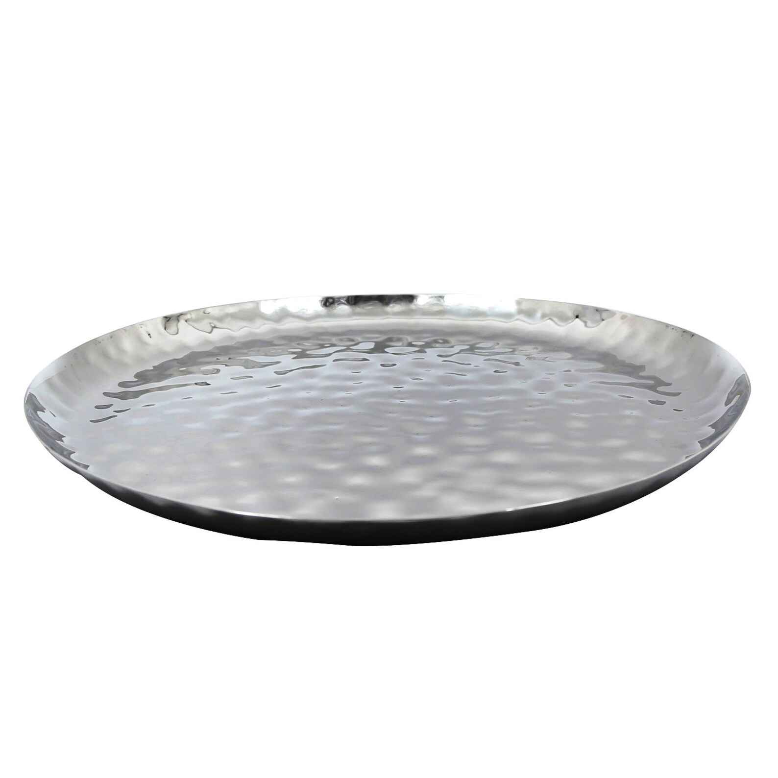 Full Polished Stainless Steel 14 Round Service Tray Etsy