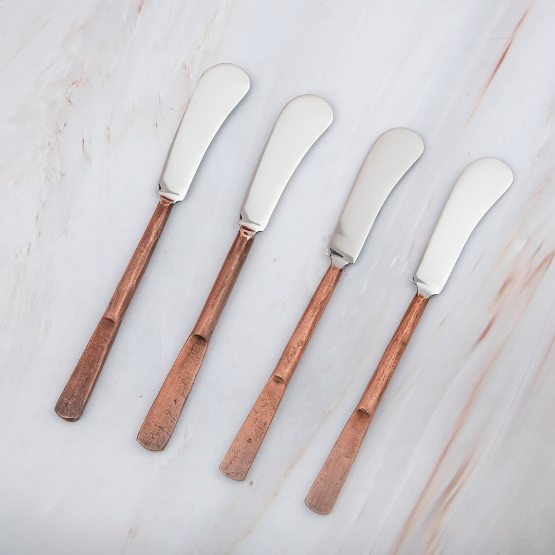 Celia Design Copper Antique Butter Knife/Spreader 4 Pcs. Set Etsy
