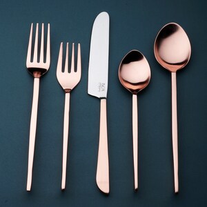 INOX Honey Copper Fairfax 20 Pc. Flatware Set Serves 4 image 2