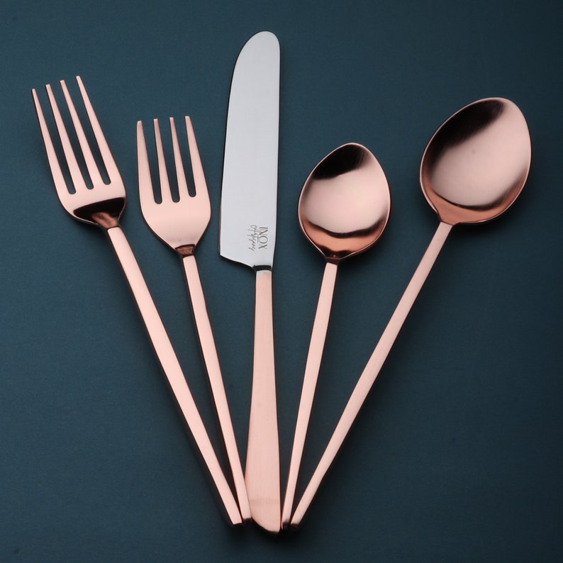 INOX Honey Copper Fairfax 20 Pc. Flatware Set Serves 4 image 3