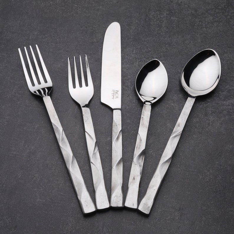 INOX Broacade 5 Pc. Flatware Set Serves 1 image 7