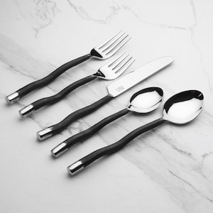 INOX Tedpole Burnt Black  5 Pc. Flatware Set. (Serves 1)