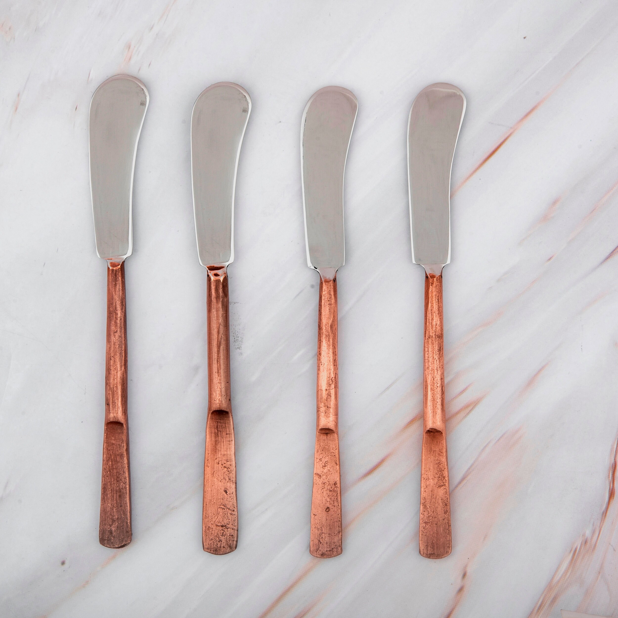 Celia Design Copper Antique Butter Knife/Spreader 4 Pcs. Set Etsy