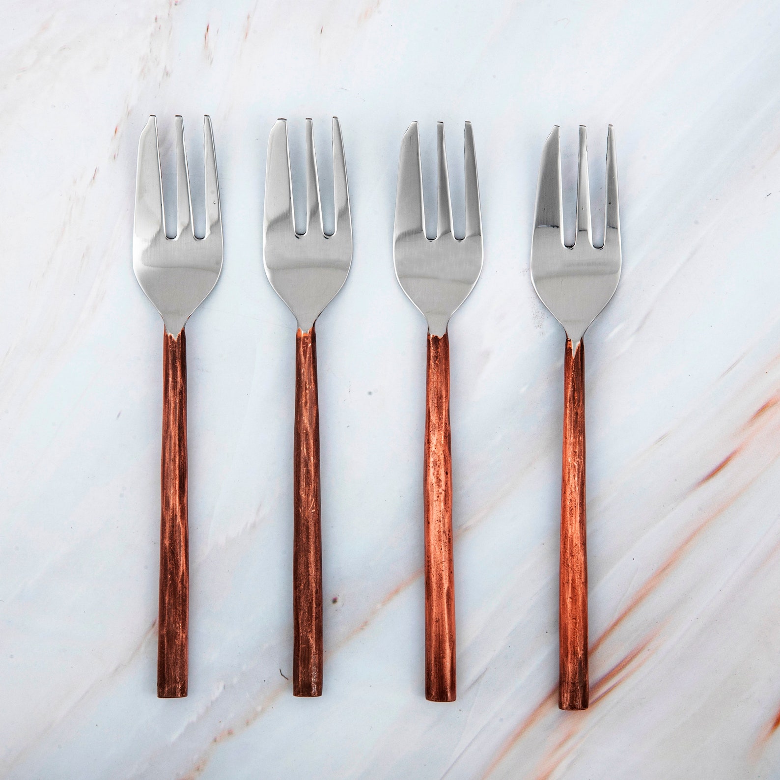 Sundance Design Copper Antique Pastry Fork 4 Pcs. Set Etsy