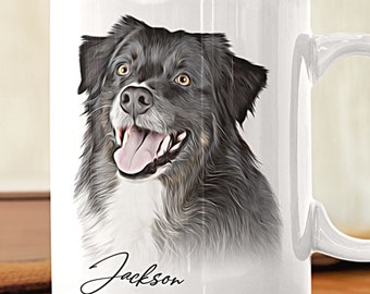 Custom Dog Portrait Mug: Personalized Pet Photo Coffee Mug