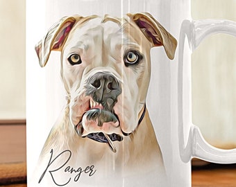 Custom Pet Portrait Mug: Personalized Dog Memorial Gift
