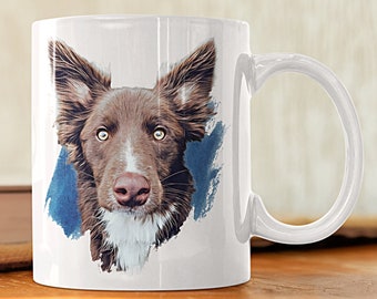 Custom Dog Portrait Coffee Mug: Personalized Pet Photo Gift