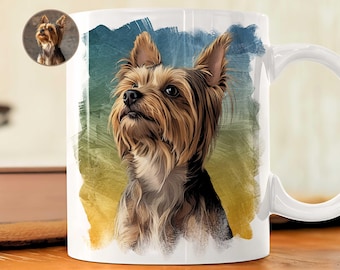Custom Pet Portrait Mug: Dog Memorial Gift