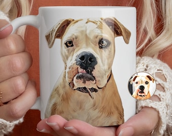 Custom Pet Portrait Mug: Personalized Hand-Illustrated Ceramic Mug