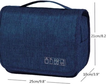 Navy Hanging Travel  Overnight, Staycation, Hospital Toiletry Bag