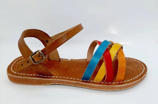 Multi coloured hotsell flat sandals uk