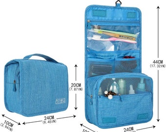 Light Blue Hanging Travel, Overnight, Hospital, Staycation, Toiletry Bag