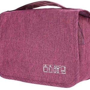 Purple Waterproof Hanging Travel, Overnight, Hospital Toiletry Bag