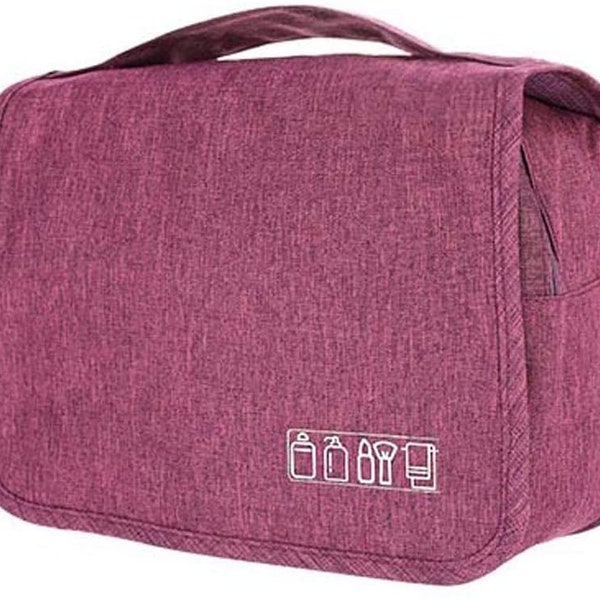 Trousse de toilette violette imperméable à suspendre de voyage, de nuit, d'hôpital