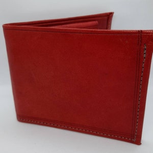 Portefeuille en cuir marocain lisse fait à la main, portefeuille pour hommes, portefeuille en cuir, portefeuille Paprika