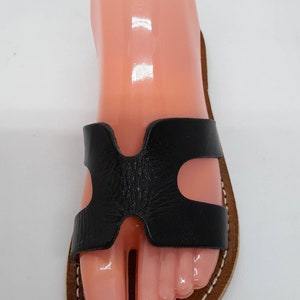 Women&#39;s Black Handmade Moroccan Leather Sandals, UK Size 7, Shoes