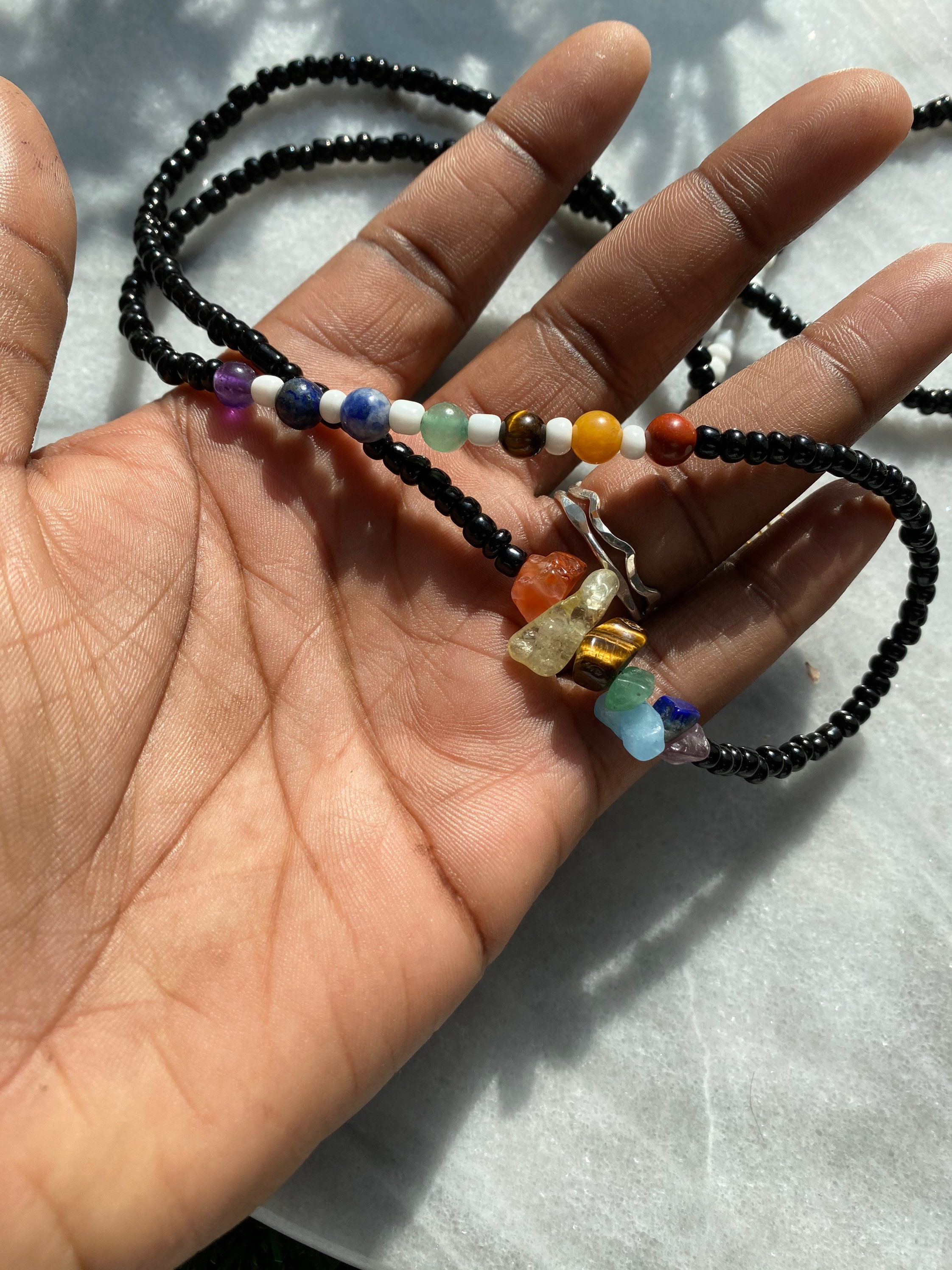 Chakra waist beads Belly Beads Spiritual Gift For Her | Etsy