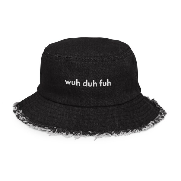 Distressed Denim Bucket Hat Funny Beach Fun Hat