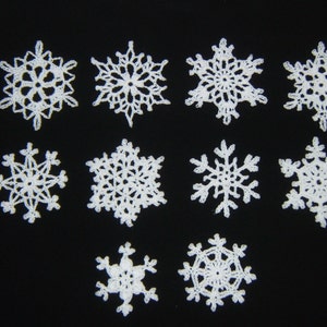 Set of 10 Small Crochet Snowflakes (2.2"-3"), Christmas  Ornaments, Window Decor