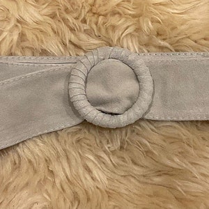 Wide belt for women in suede leather boho headband belt / obi belt Beige