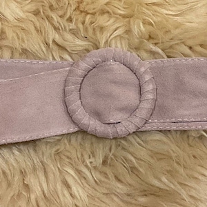 Wide belt for women in suede leather boho headband belt / obi belt Pink