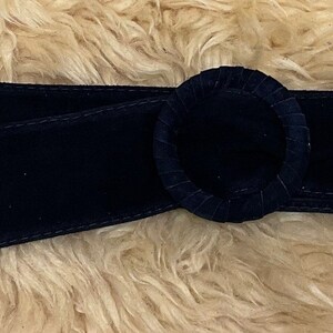 Wide belt for women in suede leather boho headband belt / obi belt Black