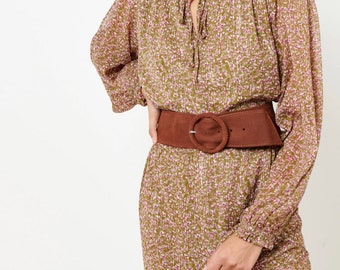 Breiter Gürtel für Damen aus Wildleder | Boho-Stirnbandgürtel / Obi-Gürtel