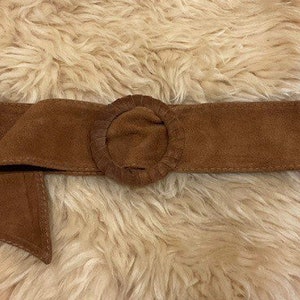 Wide belt for women in suede leather boho headband belt / obi belt camel