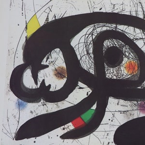 Limited Edition Five Colour Offset Lithograph by Miro, titled &quot;At Pace/Columbus (horizontal)&quot;