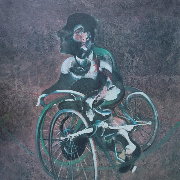 Georges a Bicyclette (geen grens) Lithografie door Francis Bacon, 1995