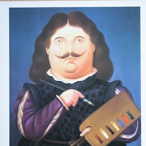 Portrait of Velazuez Lithograph by Fernando Botero