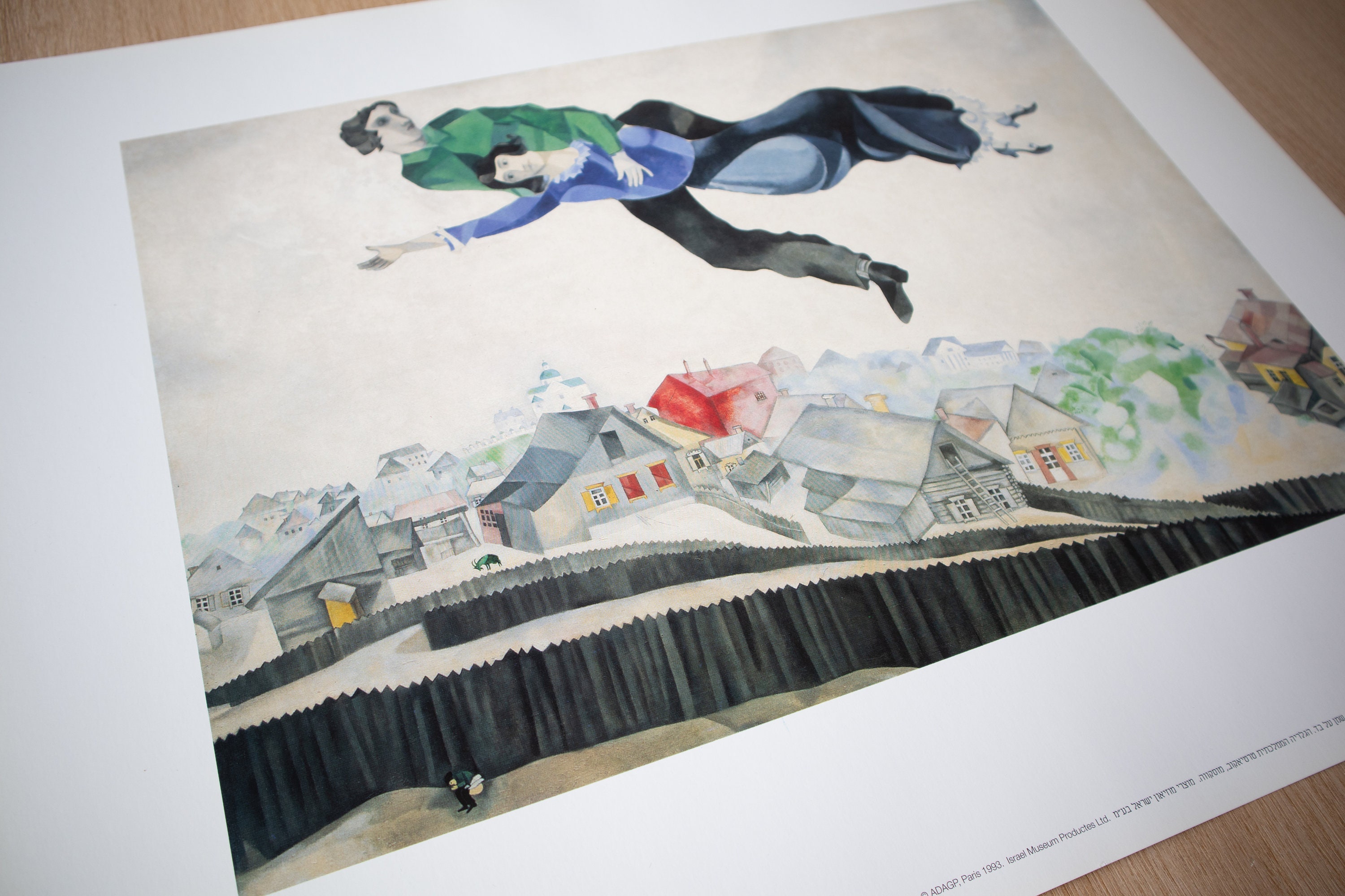 Over the Town Lithograph by Marc Chagall, 1993 - Etsy