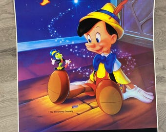 70年代 pinocchio ポスター Disney Pinocchio Poster- 1993 Vintage-sale- Collectible- 26