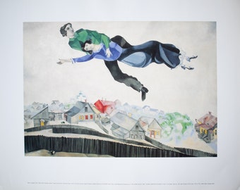Over The Town Lithograph by Marc Chagall, 1993