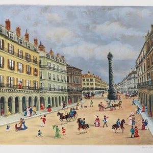 Signed Tabet La Grande Place Lithograph