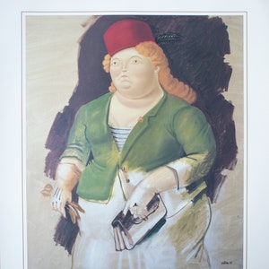Mujer con Sombrero Rojo Lithograph (No text) by Fernando Botero, 1991