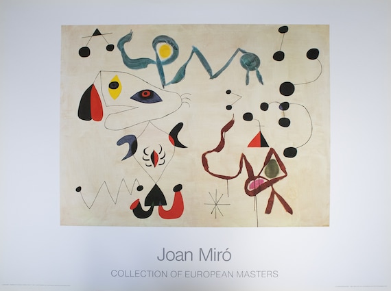 Joan Miro、FEMME ET OISEAUX DANS LA NUIT FEMME ET OISEAUX DANS LA NUIT / Joan Miró | The Posters