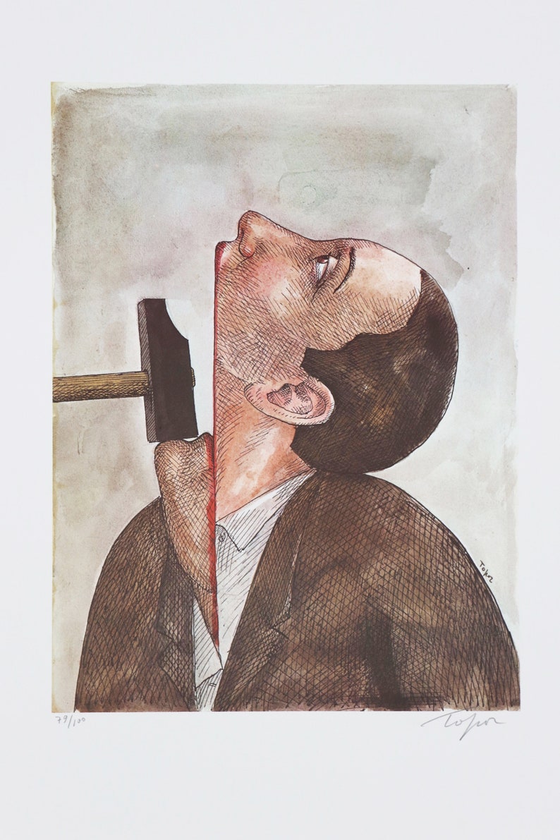 Roland Topor 1977 Amnesty International Poster signed image 1